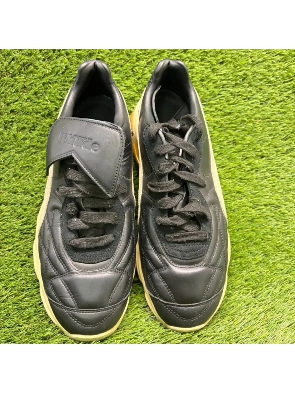 PUMA Rhude x Cell King Mens Size 11 Black Beige Athletic Leather Shoes Sneakers